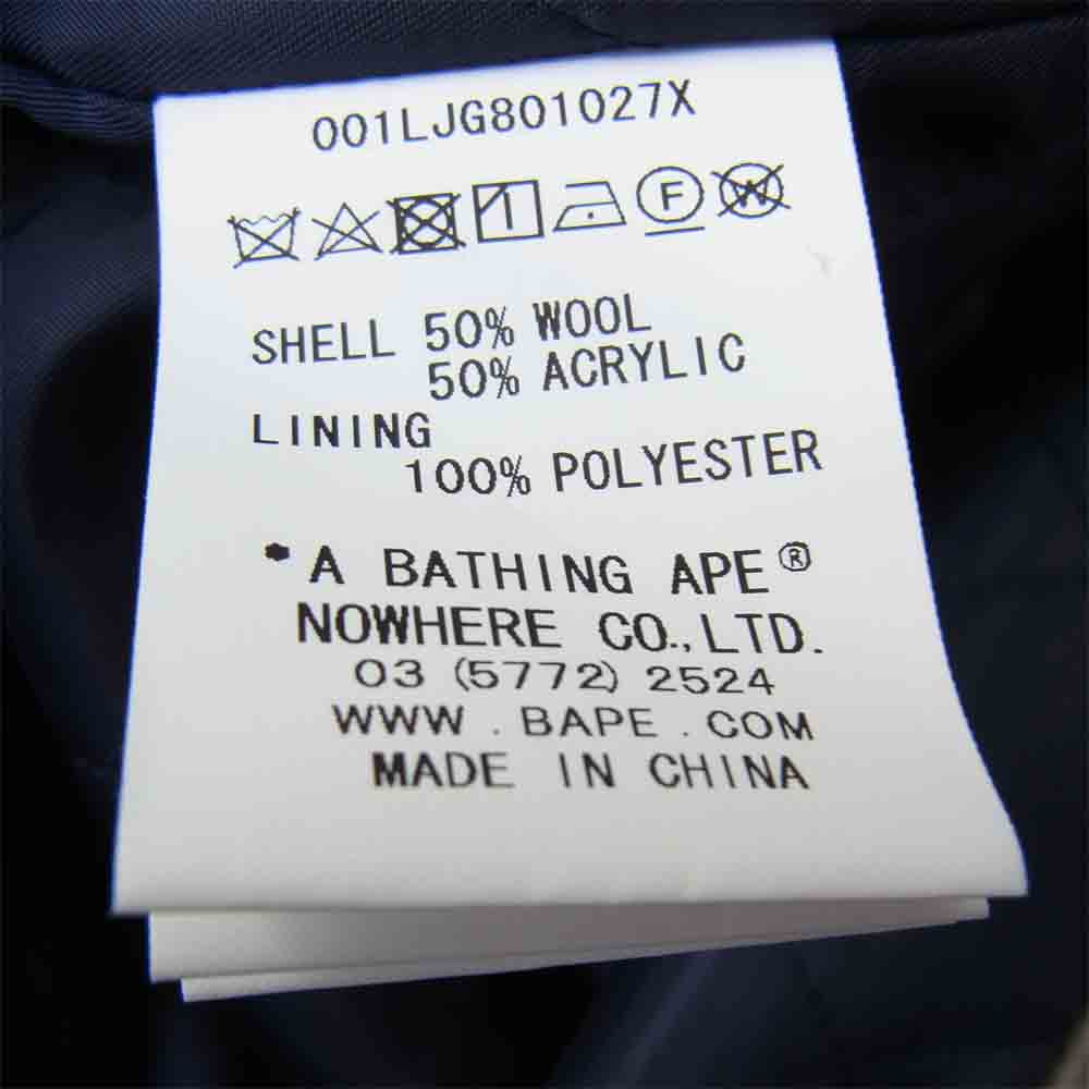 A BATHING APE アベイシングエイプ BAPE CHECK ZIP BLOUSON JACKET チェック ジップ ブルゾン ジャケット ブルー系 L【新古品】【未使用】【中古】