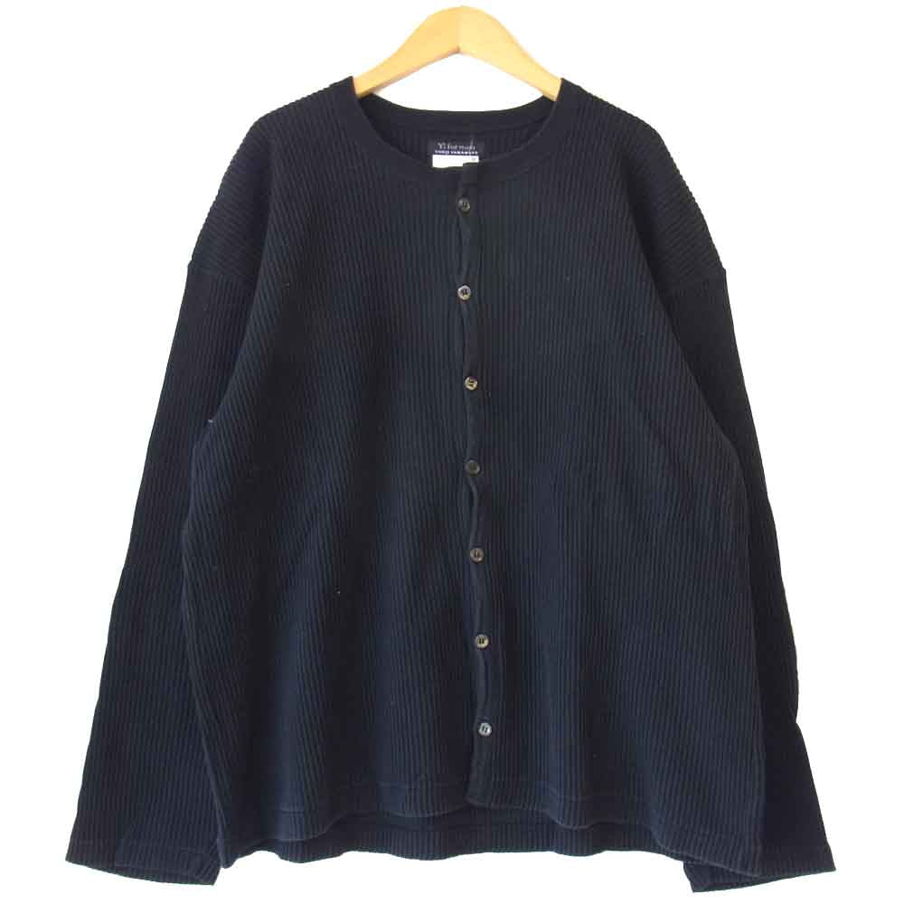 Yohji Yamamoto ヨウジヤマモト Y's for men ワイズフォーメン シェルボタン クルーネック カーディガン ブラック系 M【中古】