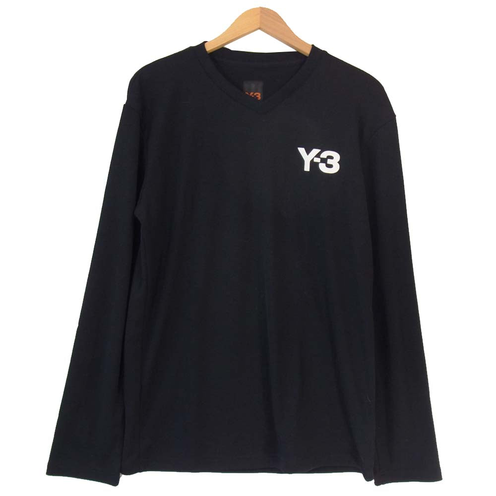 Yohji Yamamoto ヨウジヤマモト Y-3 ワイスリー Vネック 長袖 Tシャツ ダークネイビー系 M【美品】【中古】