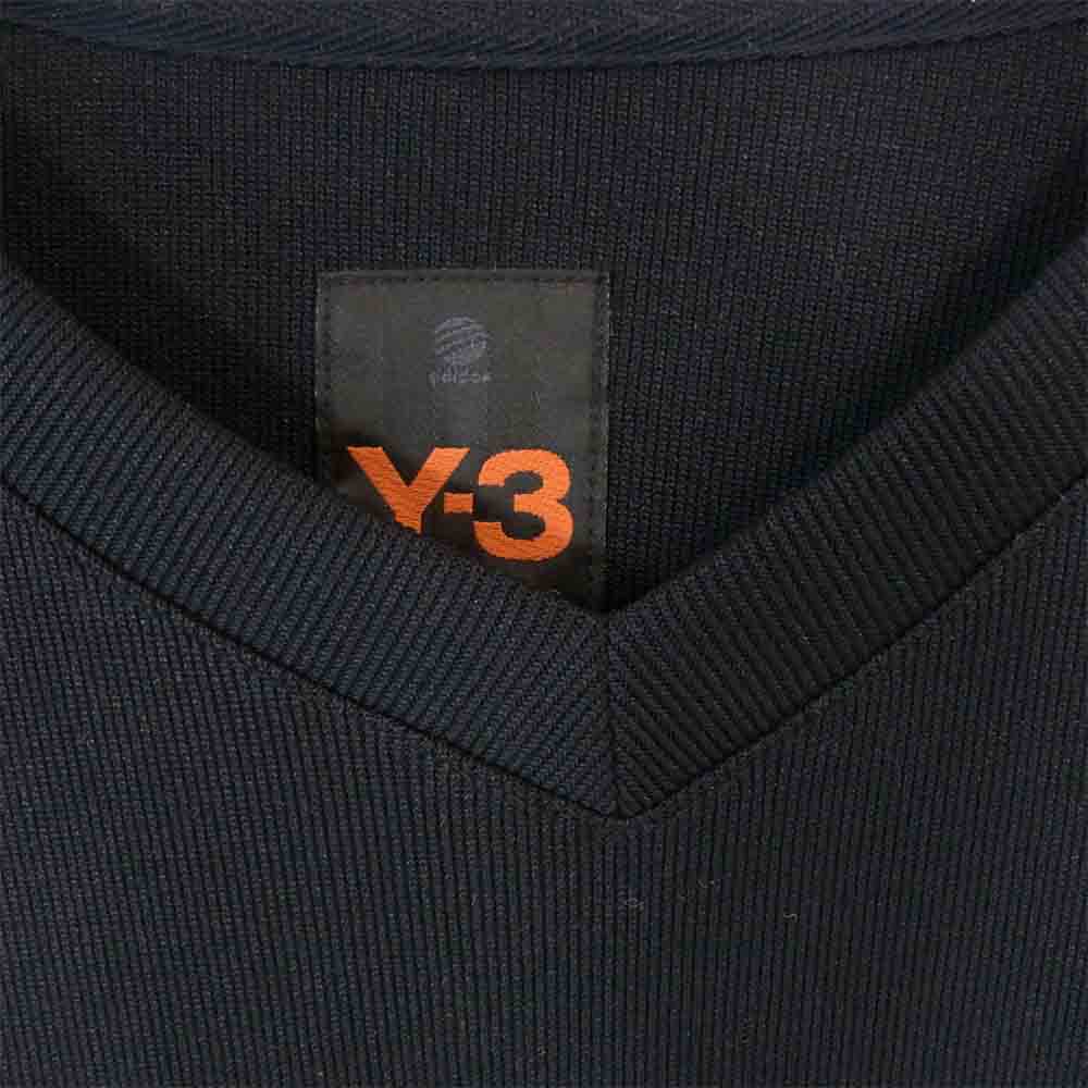 Yohji Yamamoto ヨウジヤマモト Y-3 ワイスリー Vネック 長袖 Tシャツ ダークネイビー系 M【美品】【中古】