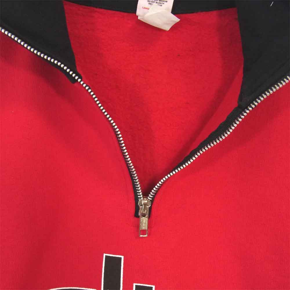 LANGLITZ LEATHERS ラングリッツレザーズ ハーフジップ スウェット 赤×黒【美品】【中古】