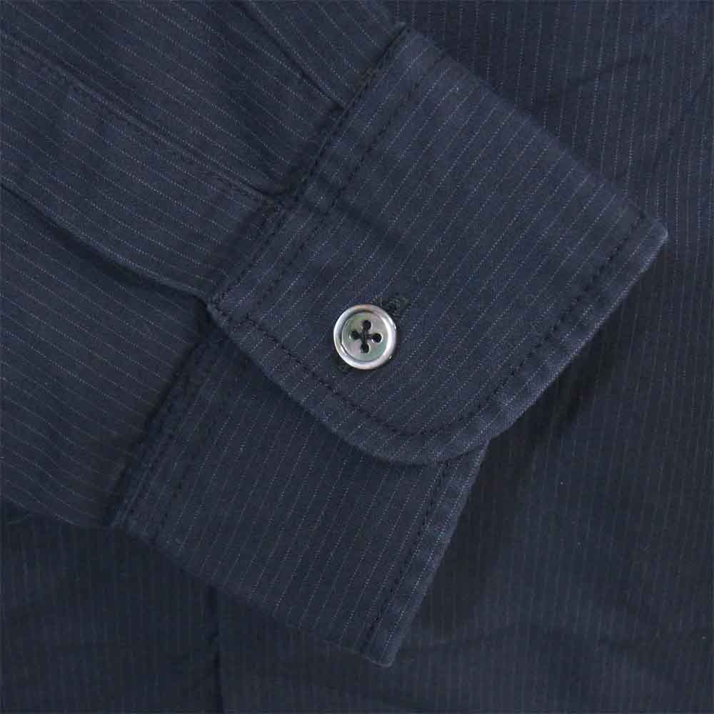 Yohji Yamamoto ヨウジヤマモト COSTUME D HOMME コスチュームドオム HJ-B88-059 コットン ストライプ レギュラーカラー シャツ ブラック系 3【中古】