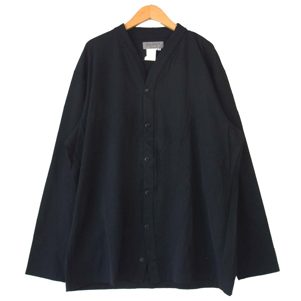 Yohji Yamamoto ヨウジヤマモト POUR HOMME プールオム ナイロンリブ カーディガン ブラック系 M【中古】