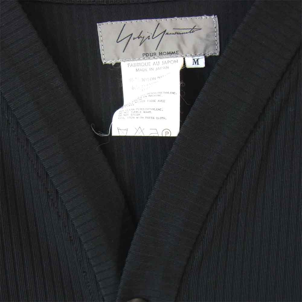 Yohji Yamamoto ヨウジヤマモト POUR HOMME プールオム ナイロンリブ カーディガン ブラック系 M【中古】
