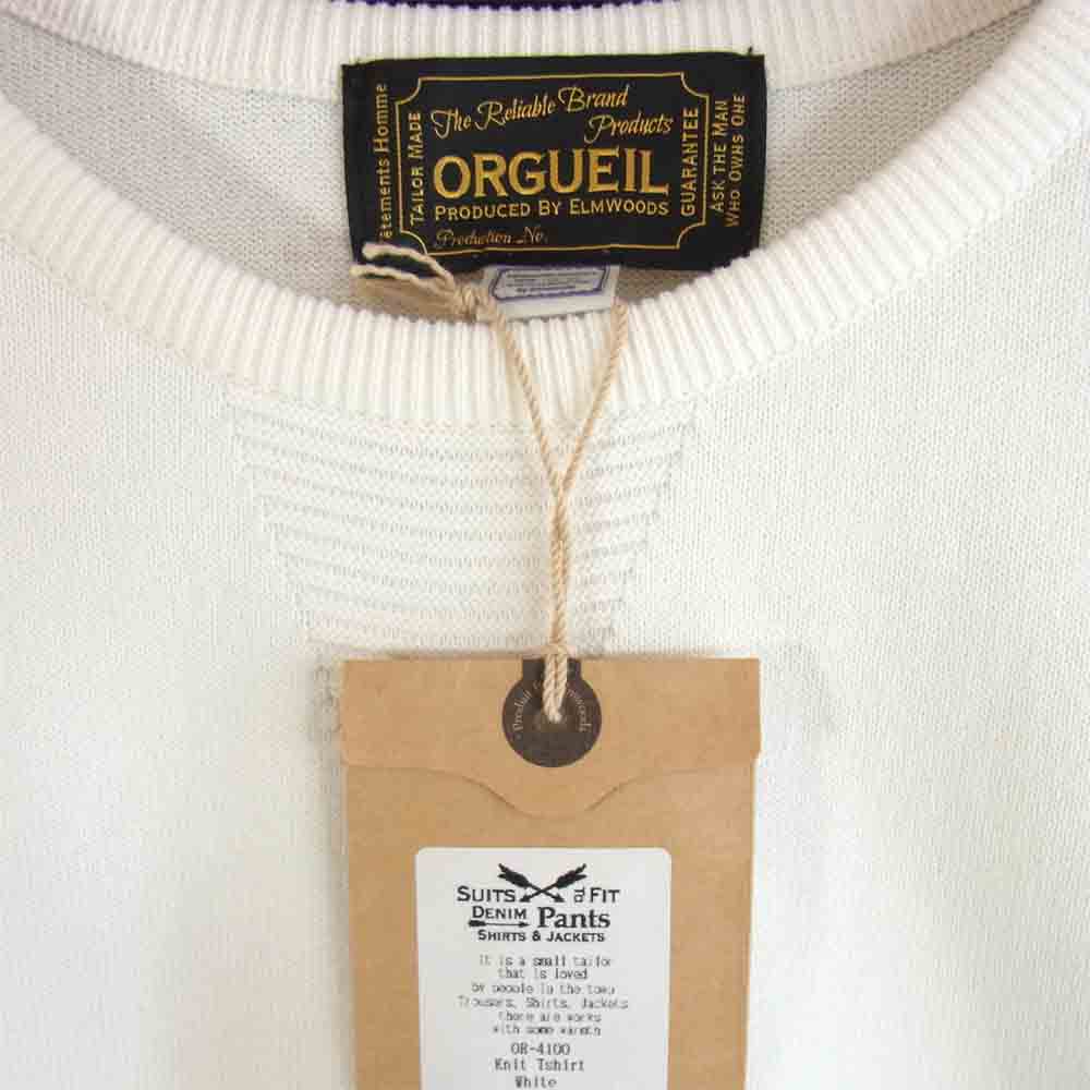 ORGUEIL オルゲイユ OR-4100 Knit Tshirt ニット ホワイト系 38【新古品】【未使用】【中古】
