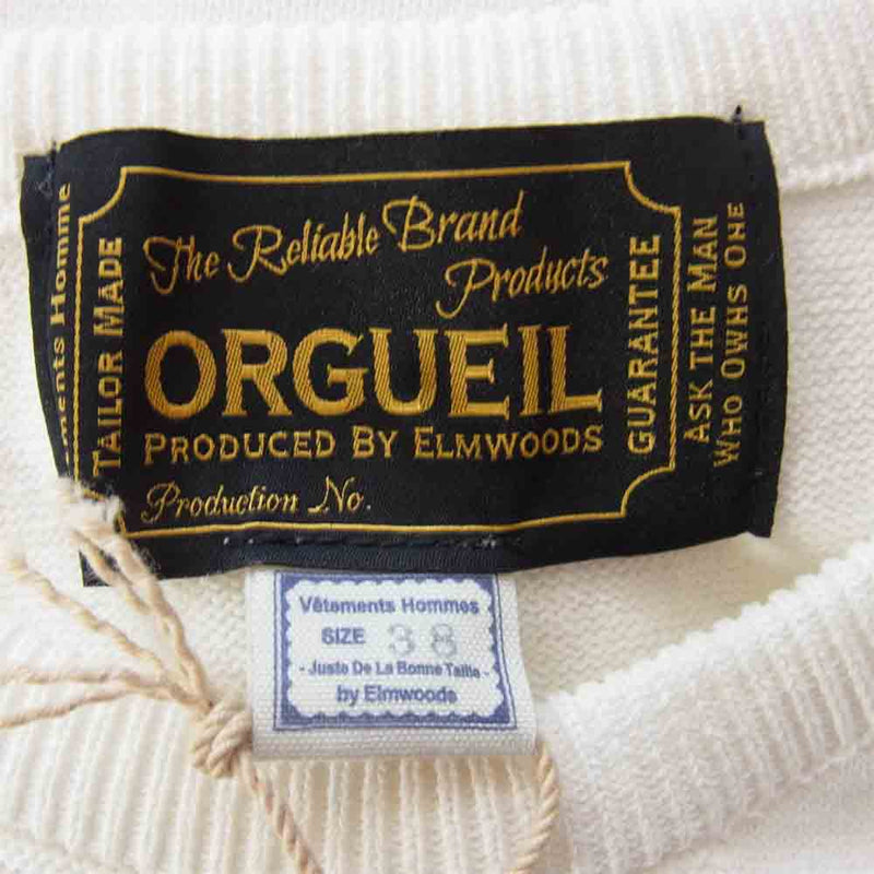 ORGUEIL オルゲイユ OR-4100 Knit Tshirt ニット ホワイト系 38【新古品】【未使用】【中古】