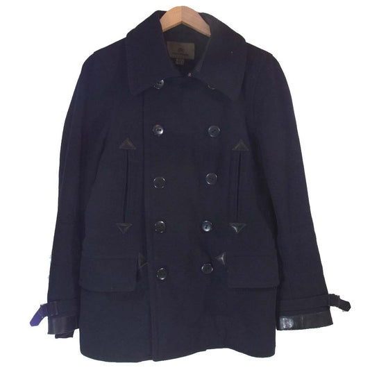 Nigel Cabourn ナイジェルケーボン レザー ミリタリー コート ネイビー系 46【中古】