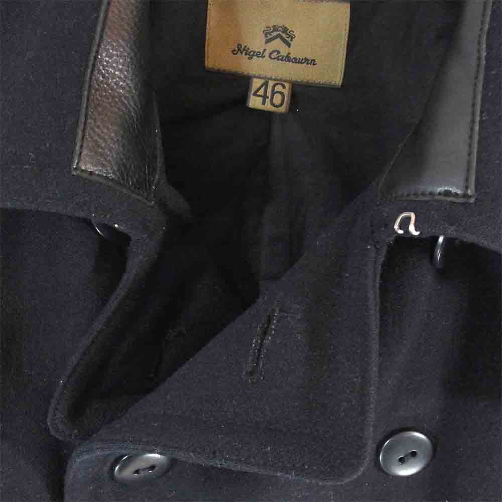 Nigel Cabourn ナイジェルケーボン レザー ミリタリー コート ネイビー系 46【中古】