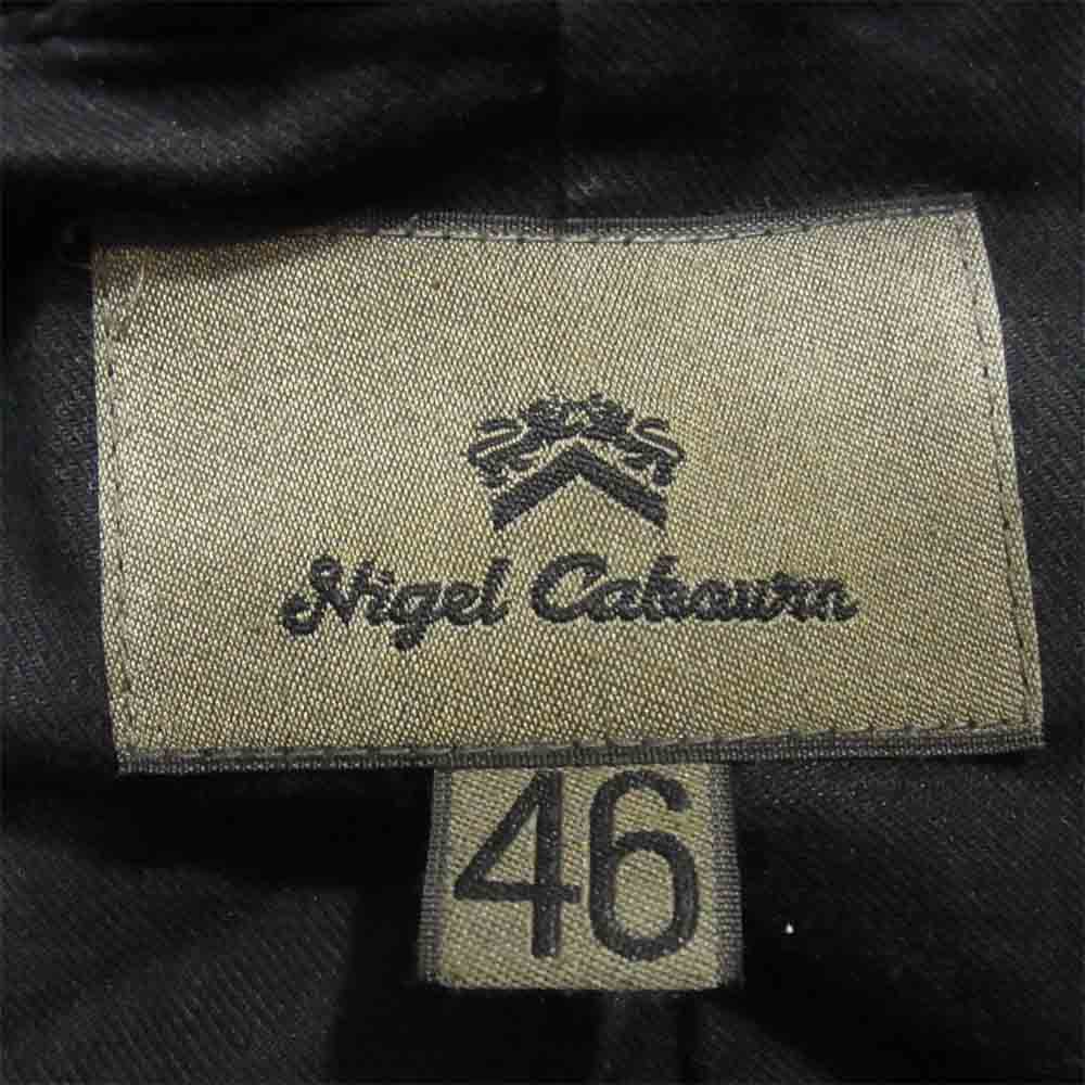 Nigel Cabourn ナイジェルケーボン レザー ミリタリー コート ネイビー系 46【中古】