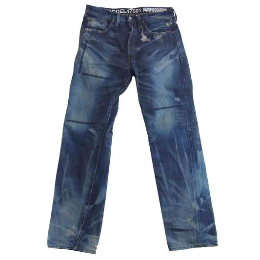 NEIGHBORHOOD ネイバーフッド 47501-0077 Levis リーバイス 1947年モデル 1947年モデル 加工 デニム パンツ インディゴブルー系 36【中古】
