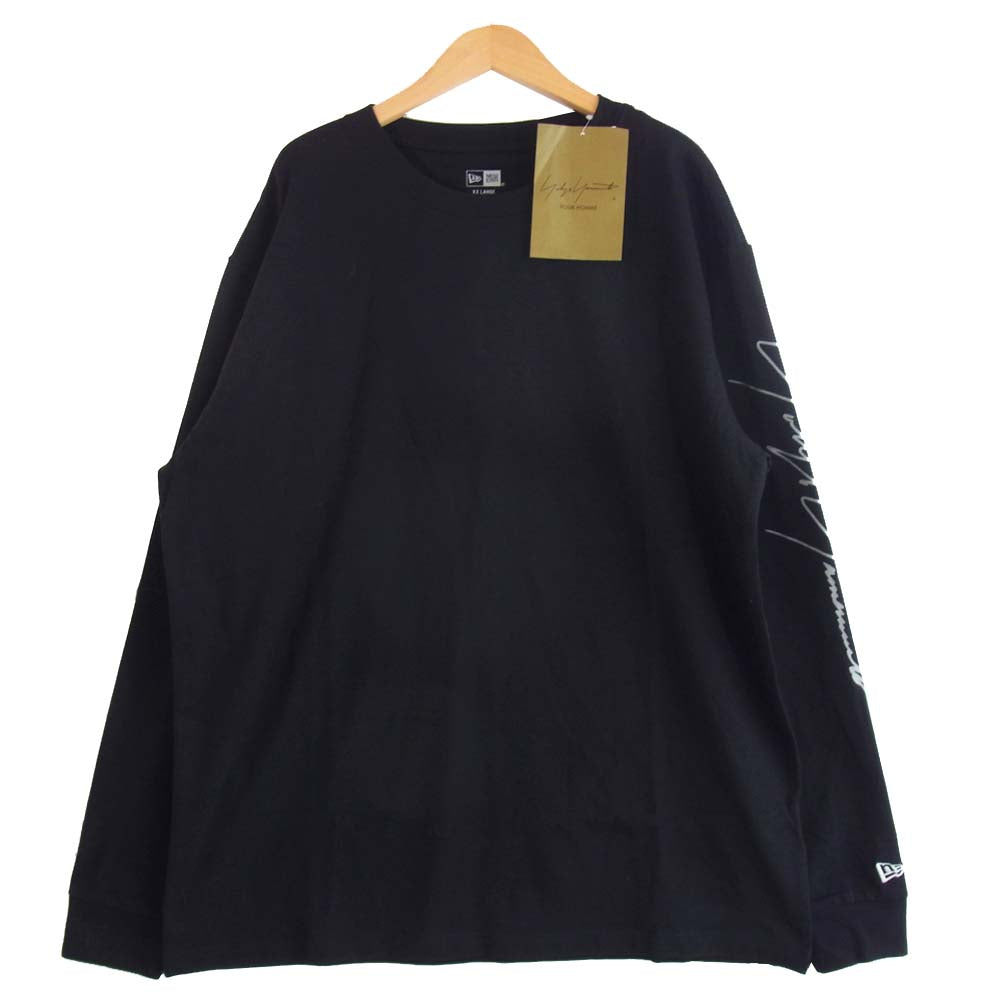 Yohji Yamamoto ヨウジヤマモト POUR HOMME プールオム × NEW ERA ニューエラ HN-T99-083 YY Signature LOGO Long sleeve T-shirt ロゴ ロングスリーブ 長袖 Tシャツ ブラック系 6【新古品】【未使用】【中古】