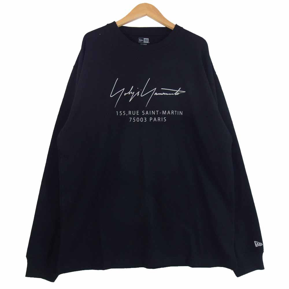 Yohji Yamamoto ヨウジヤマモト POUR HOMME プールオム × NEW ERA ニューエラ HN-T97-078 Long Sleeve Tee ロング スリーブ 長袖 Tシャツ ブラック系 6【新古品】【未使用】【中古】