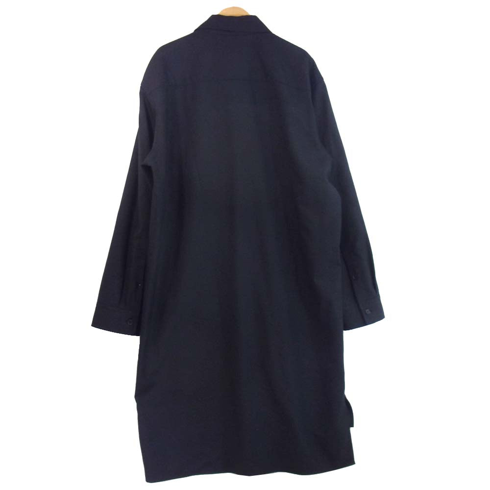 Yohji Yamamoto ヨウジヤマモト GroundY GR-B09-100-1 Zipper collor shirt ジッパー カラー ロング シャツ  ブラック系 3【新古品】【未使用】【中古】