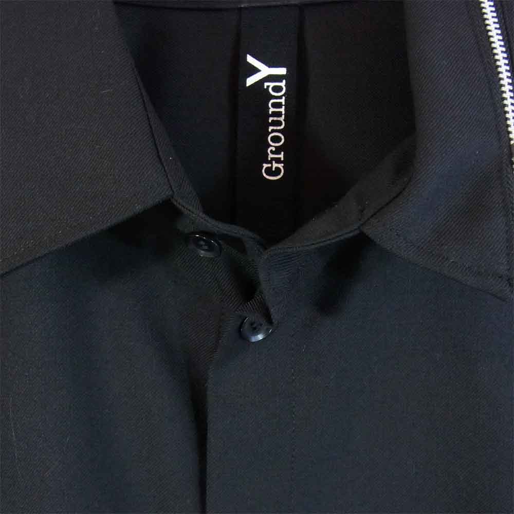 Yohji Yamamoto ヨウジヤマモト GroundY GR-B09-100-1 Zipper collor shirt ジッパー カラー ロング シャツ  ブラック系 3【新古品】【未使用】【中古】