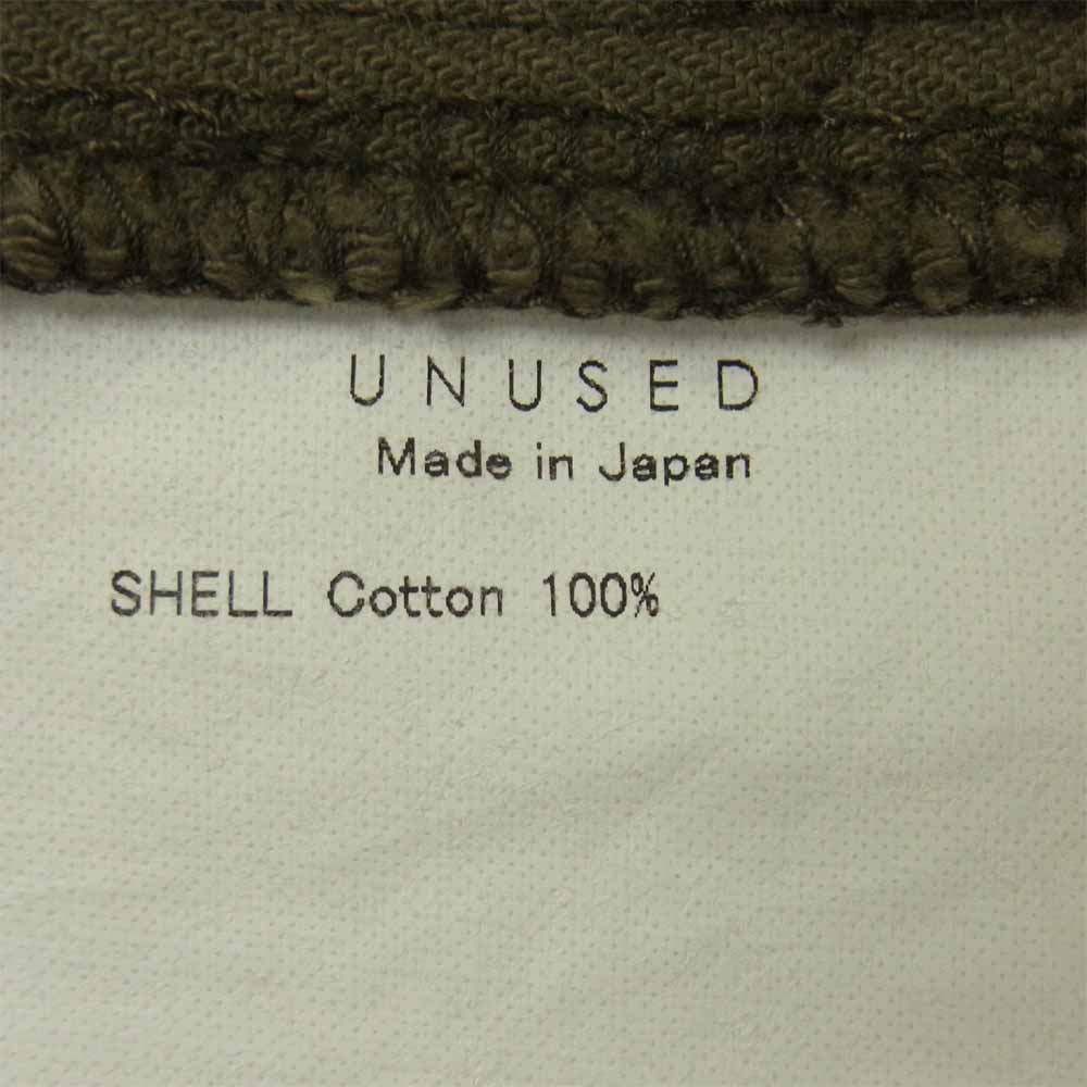 UNUSED アンユーズド UW0163 ボタンフライ コットン パンツ 日本製 カーキ系 4【中古】