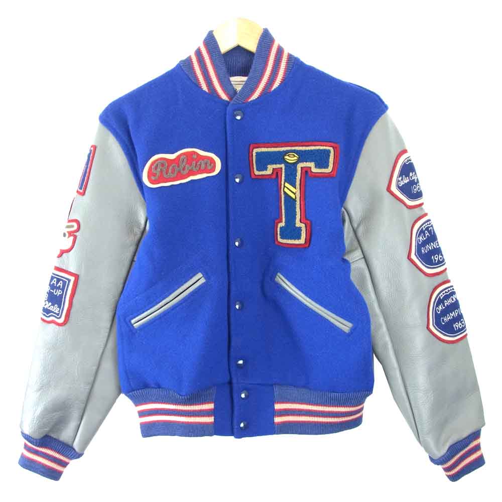 WAREHOUSE ウエアハウス スタジアムジャンパー ブルー系 グレー系 40【中古】