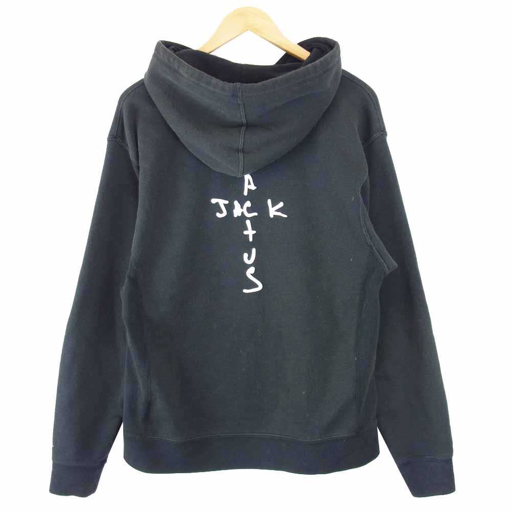 NIKE ナイキ × Travis Scott トラヴィス スコット ファイヤー ロゴ 刺繍 パーカー ブラック系 S【中古】