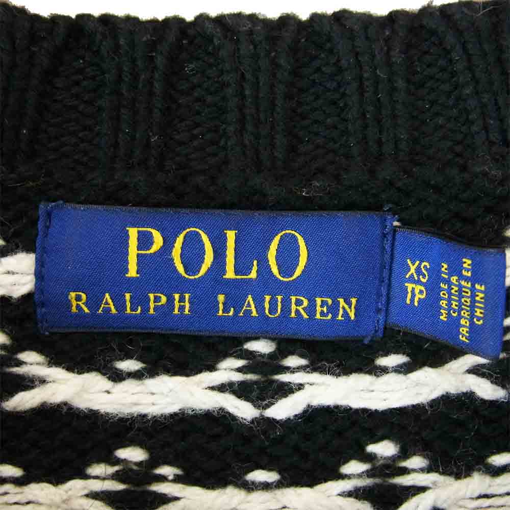 POLO RALPH LAUREN ポロ・ラルフローレン 国内正規品 ノルディック 総柄 カシミア混 セーター ダークネイビー系 XS【中古】