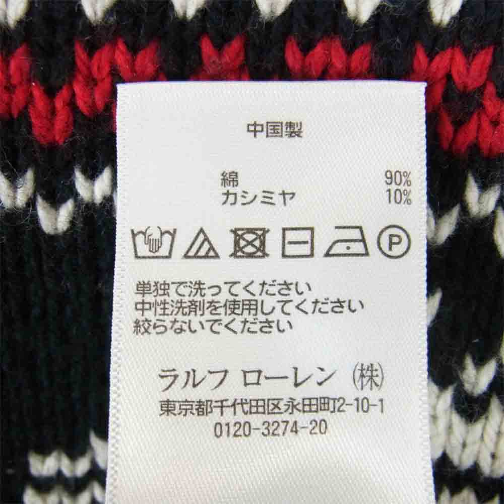 POLO RALPH LAUREN ポロ・ラルフローレン 国内正規品 ノルディック 総柄 カシミア混 セーター ダークネイビー系 XS【中古】