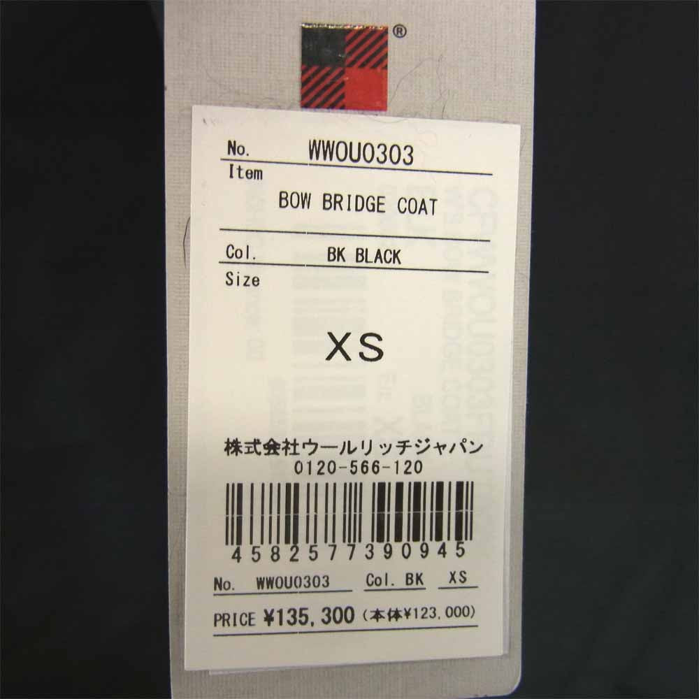 WOOLRICH ウールリッチ BOW BRIDGE COAT WWOU0303 ダウンジャケット サイズＸＳ ブラック系 XS【新古品】【未使用】【中古】