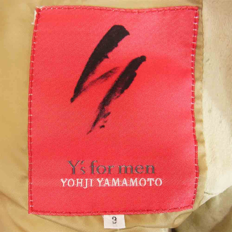 Yohji Yamamoto ヨウジヤマモト Y's for men ワイズフォーメン 赤タグ 赤ラベル ピックレザー ジャケット ベージュ系【中古】