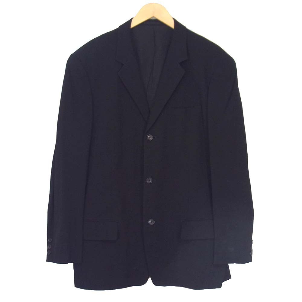 Yohji Yamamoto ヨウジヤマモト Y's for men ワイズフォーメン ストライプ レーヨンウール セットアップ ブラック系 L【中古】