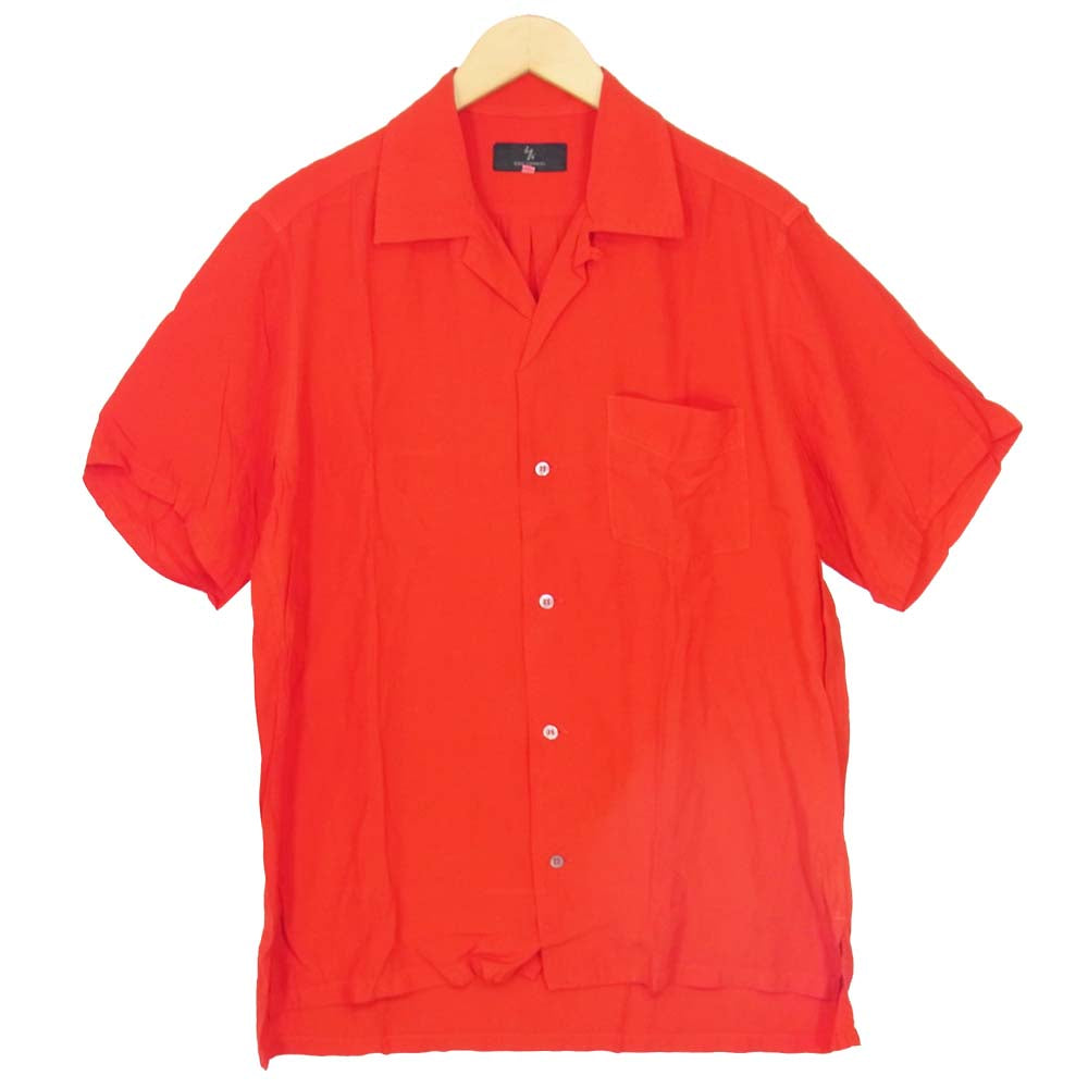Yohji Yamamoto ヨウジヤマモト Y's for men ワイズフォーメン レーヨン オープンカラー シャツ レッド系 3【極上美品】【中古】