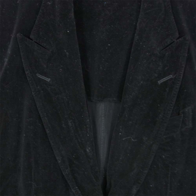 Yohji Yamamoto ヨウジヤマモト ベロア ピークト ラペル ジャケット ブラック系 4【中古】