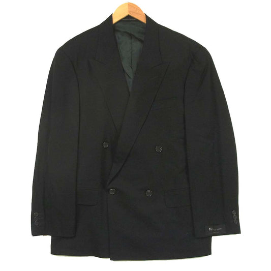 Yohji Yamamoto ヨウジヤマモト Y's for men ワイズフォーメン イタリア製 ウール ギャバジン ダブル セットアップ ジャケット パンツ ブラック系 L【中古】