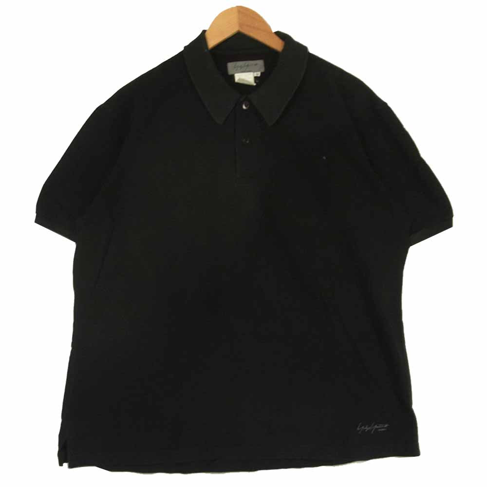 Yohji Yamamoto ヨウジヤマモト POUR HOMME プールオム 半袖 ポロシャツ コットン 日本製 ブラック系 M【中古】
