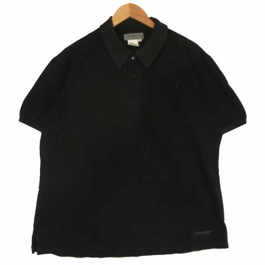 Yohji Yamamoto ヨウジヤマモト POUR HOMME プールオム 半袖 ポロシャツ コットン 日本製 ブラック系 M【中古】