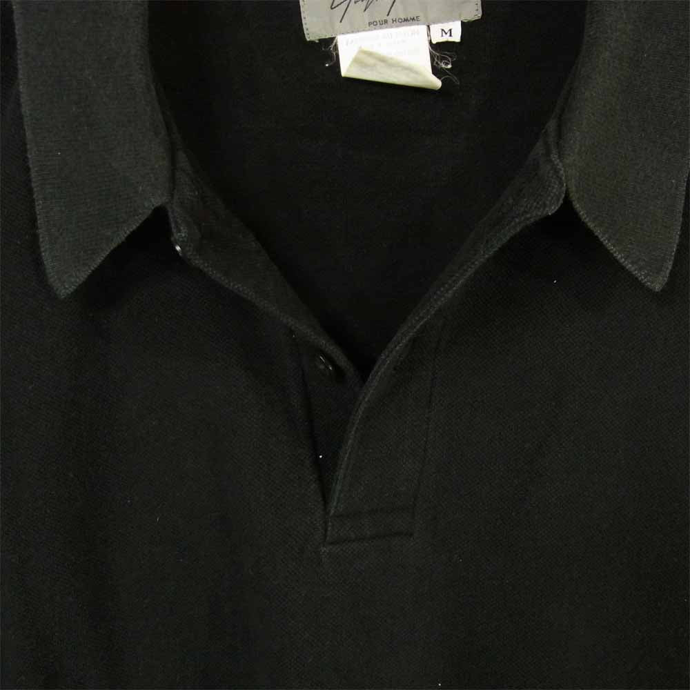 Yohji Yamamoto ヨウジヤマモト POUR HOMME プールオム 半袖 ポロシャツ コットン 日本製 ブラック系 M【中古】
