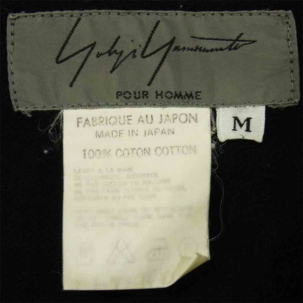 Yohji Yamamoto ヨウジヤマモト POUR HOMME プールオム 半袖 ポロシャツ コットン 日本製 ブラック系 M【中古】