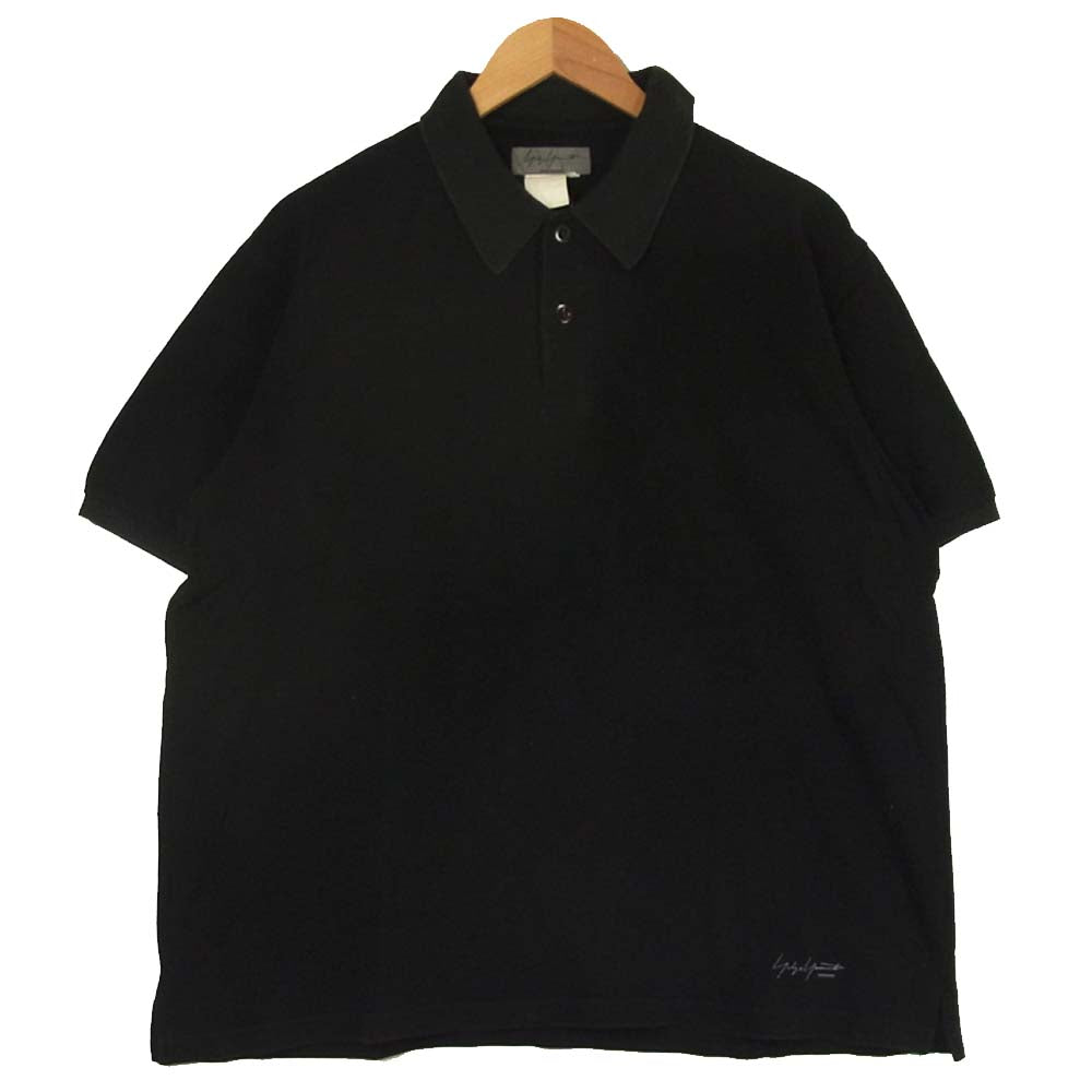 Yohji Yamamoto ヨウジヤマモト POUR HOMME プールオム 半袖 ポロシャツ コットン 日本製 ブラック系 M【中古】