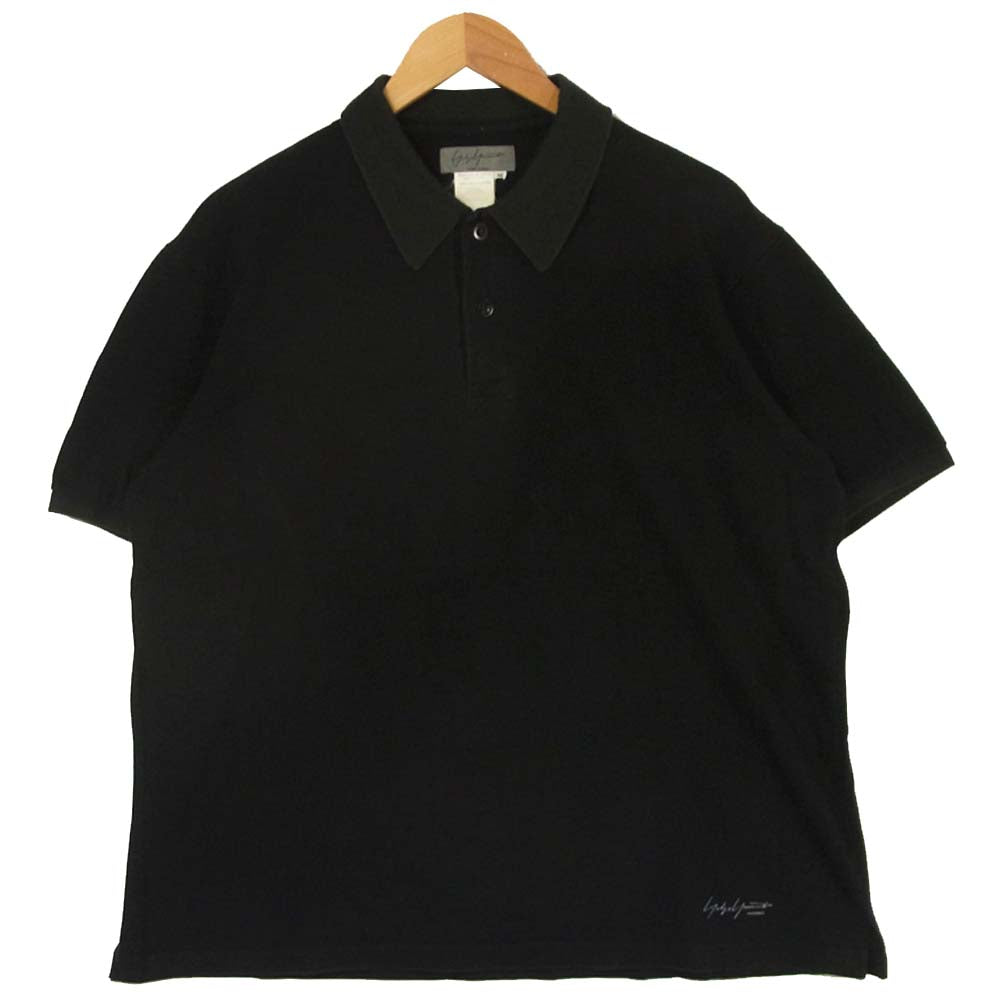 Yohji Yamamoto ヨウジヤマモト POUR HOMME プールオム 半袖 ポロシャツ コットン 日本製 ブラック系 M【中古】