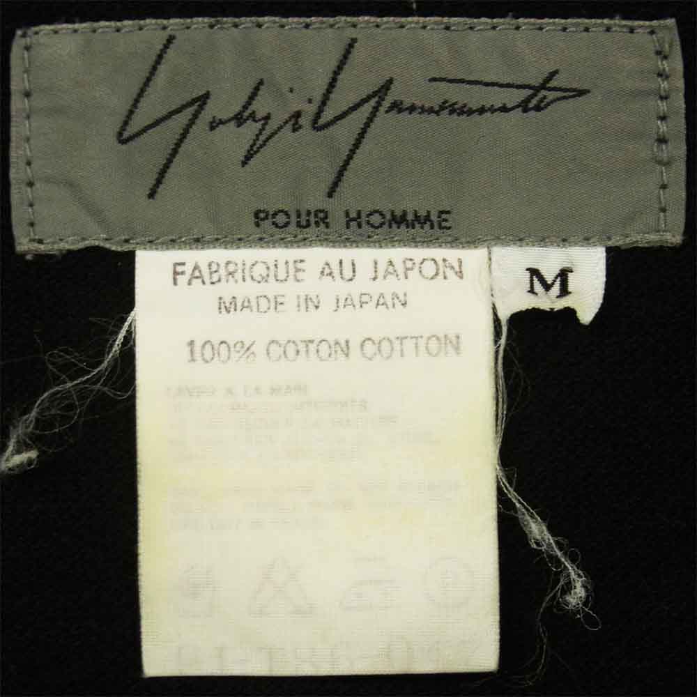 Yohji Yamamoto ヨウジヤマモト POUR HOMME プールオム 半袖 ポロシャツ コットン 日本製 ブラック系 M【中古】