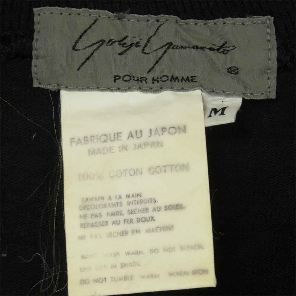 Yohji Yamamoto ヨウジヤマモト POUR HOMME プールオム 丸ロゴ 80’s ビッグシルエット 半袖 Tシャツ ブラック系 M【中古】