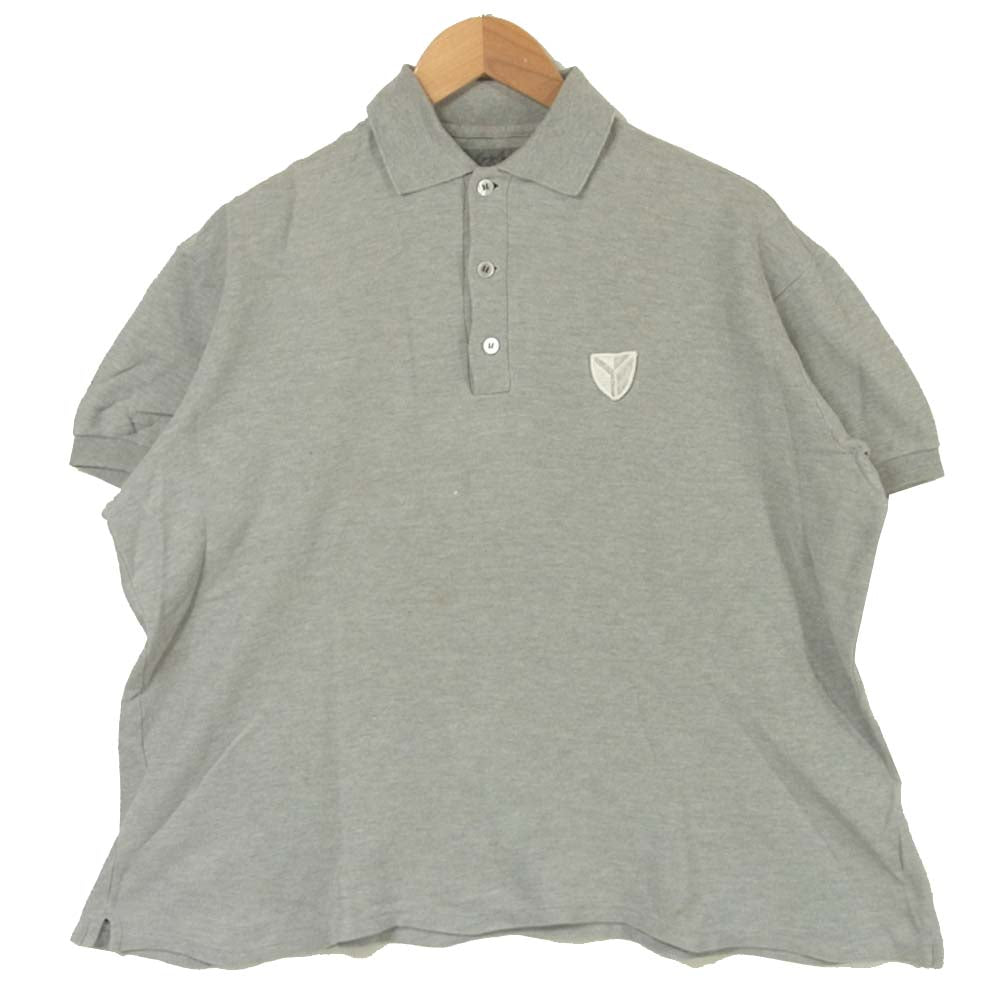 Yohji Yamamoto ヨウジヤマモト POUR HOMME プールオム 丸ロゴ 80's 半袖 ポロシャツ グレー系 M【中古】
