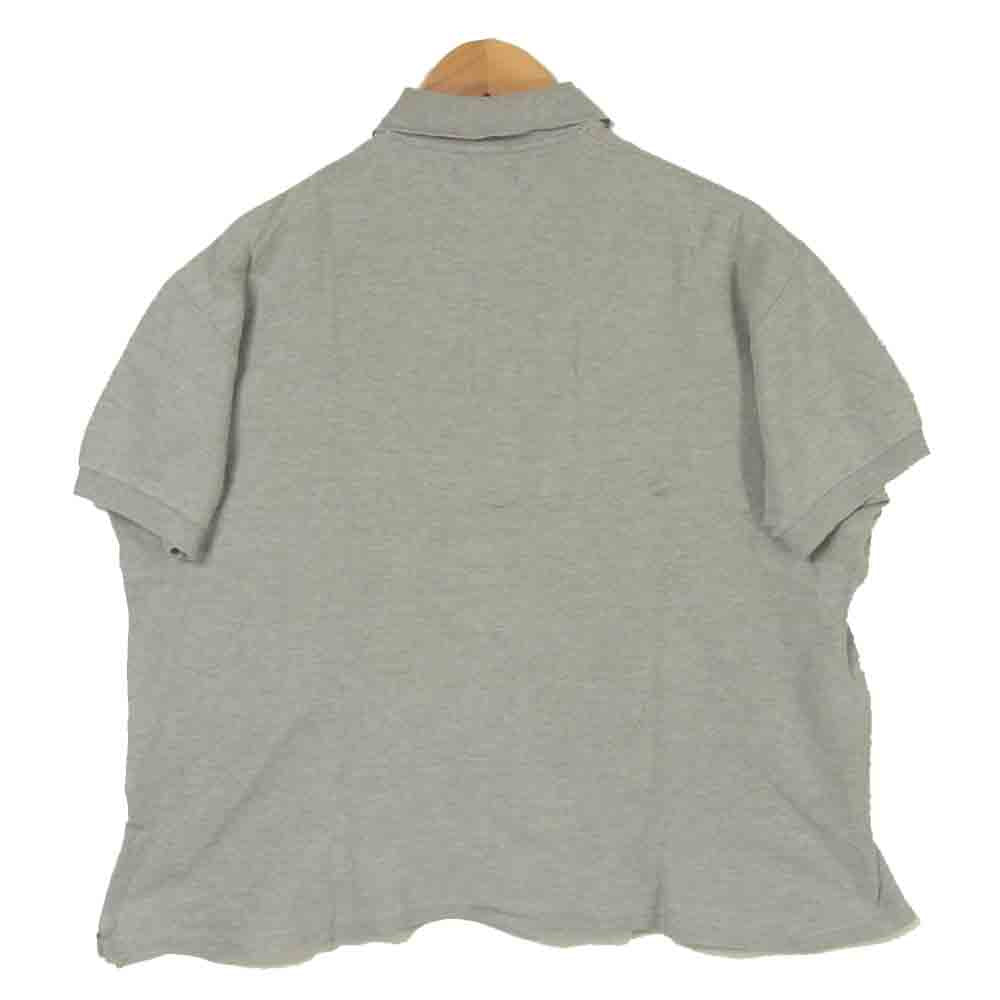 Yohji Yamamoto ヨウジヤマモト POUR HOMME プールオム 丸ロゴ 80's 半袖 ポロシャツ グレー系 M【中古】