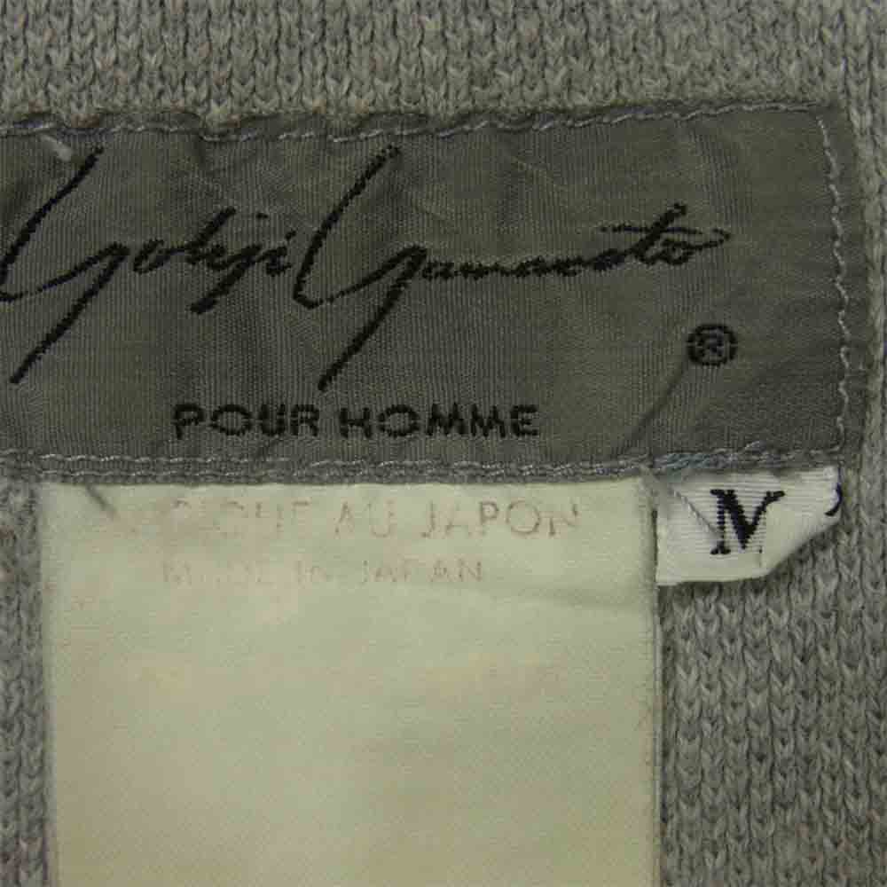 Yohji Yamamoto ヨウジヤマモト POUR HOMME プールオム 丸ロゴ 80's 半袖 ポロシャツ グレー系 M【中古】