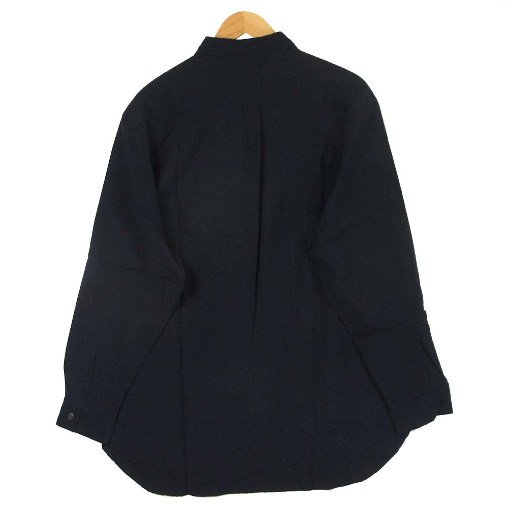 Yohji Yamamoto ヨウジヤマモト POUR HOMME プールオム 丸ロゴ 80s 初期タグ 長袖シャツ ダークネイビー系 M【中古】