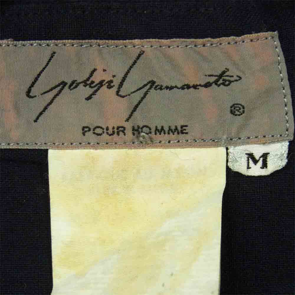 Yohji Yamamoto ヨウジヤマモト POUR HOMME プールオム 丸ロゴ 80s 初期タグ 長袖シャツ ダークネイビー系 M【中古】