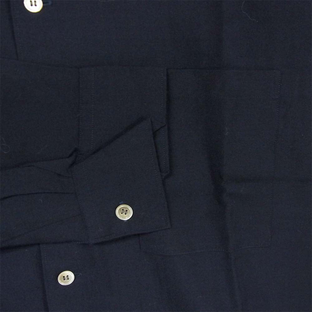 Yohji Yamamoto ヨウジヤマモト POUR HOMME プールオム 丸ロゴ 80s 初期タグ 長袖シャツ ダークネイビー系 M【中古】