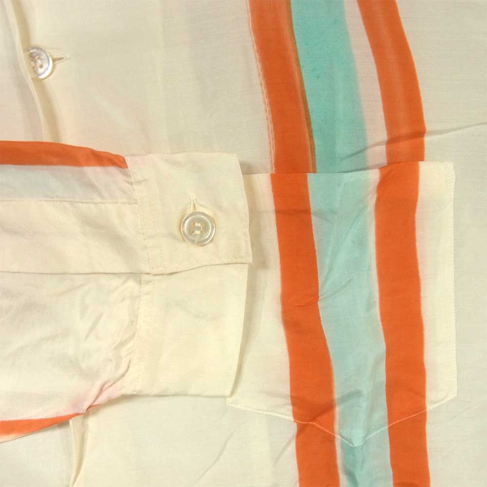 Yohji Yamamoto ヨウジヤマモト POUR HOMME プールオム 丸ロゴ 80’s 初期タグ シルク オープンカラー 長袖 シャツ オフホワイト系 M【中古】