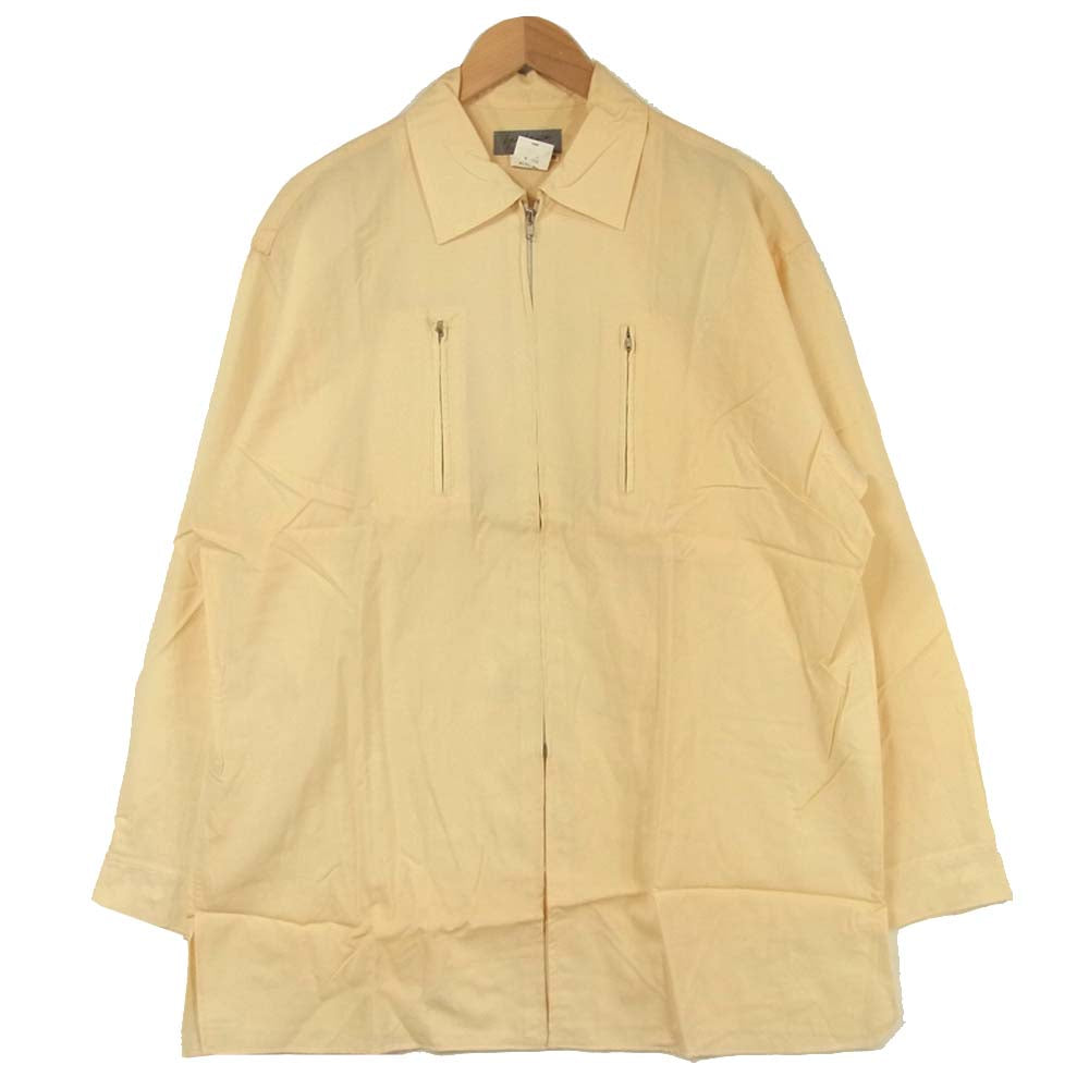 Yohji Yamamoto ヨウジヤマモト POUR HOMME プールオム 91AW ブリジット・バルドー バックプリント ウールシャツ イエロー系 M【中古】