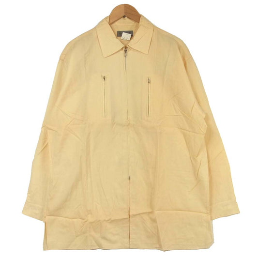 Yohji Yamamoto ヨウジヤマモト POUR HOMME プールオム 91AW ブリジット・バルドー バックプリント ウールシャツ イエロー系 M【中古】