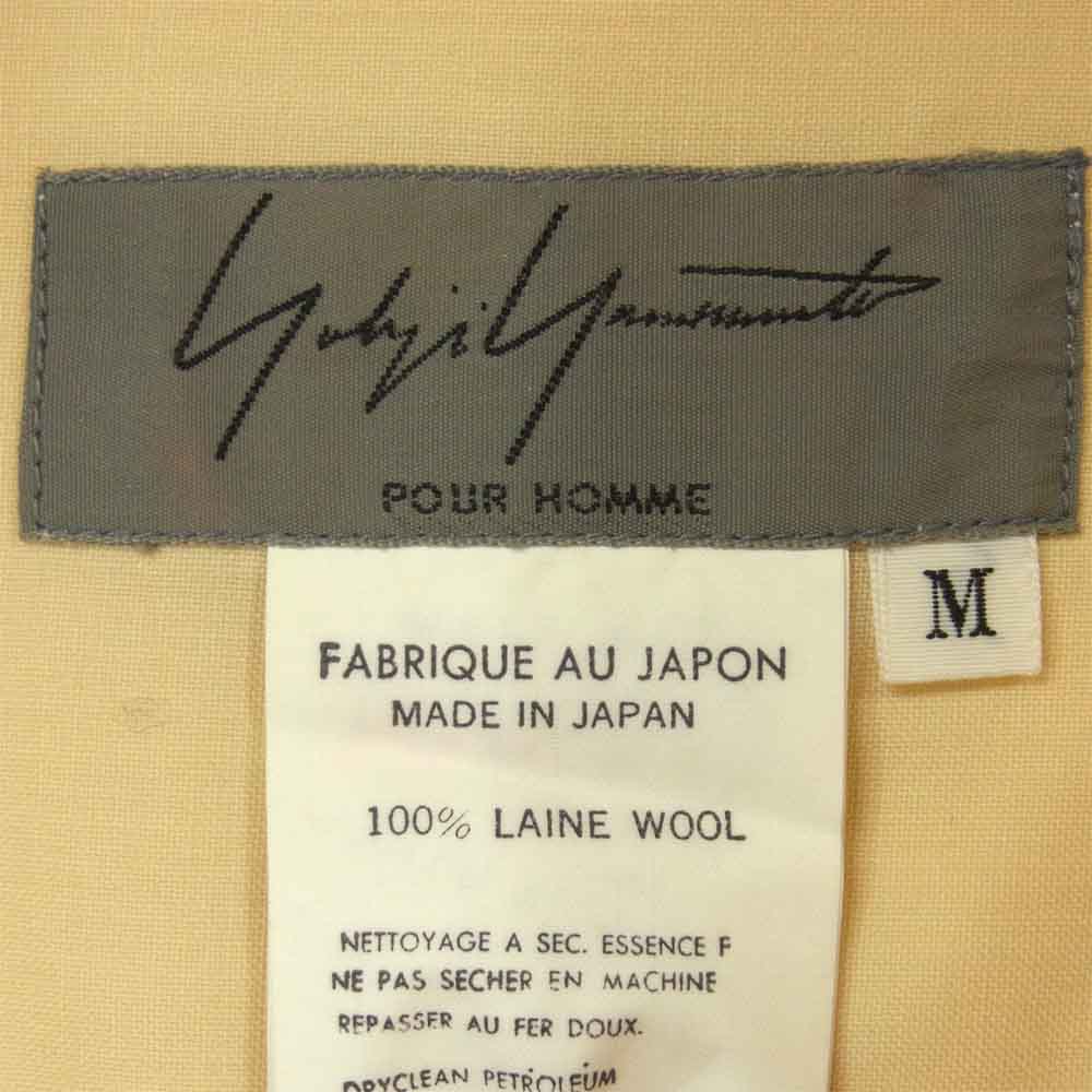 Yohji Yamamoto ヨウジヤマモト POUR HOMME プールオム 91AW ブリジット・バルドー バックプリント ウールシャツ イエロー系 M【中古】
