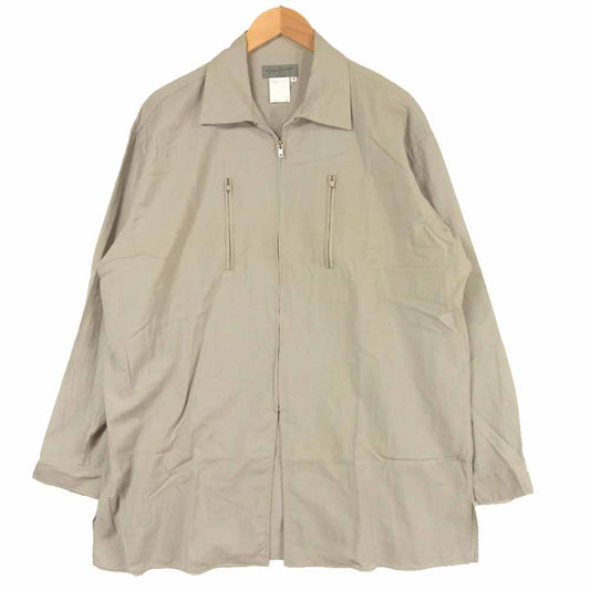 Yohji Yamamoto ヨウジヤマモト POUR HOMME プールオム 91AW ブリジット・バルドー バックプリント ウールシャツ グレー系 M【中古】