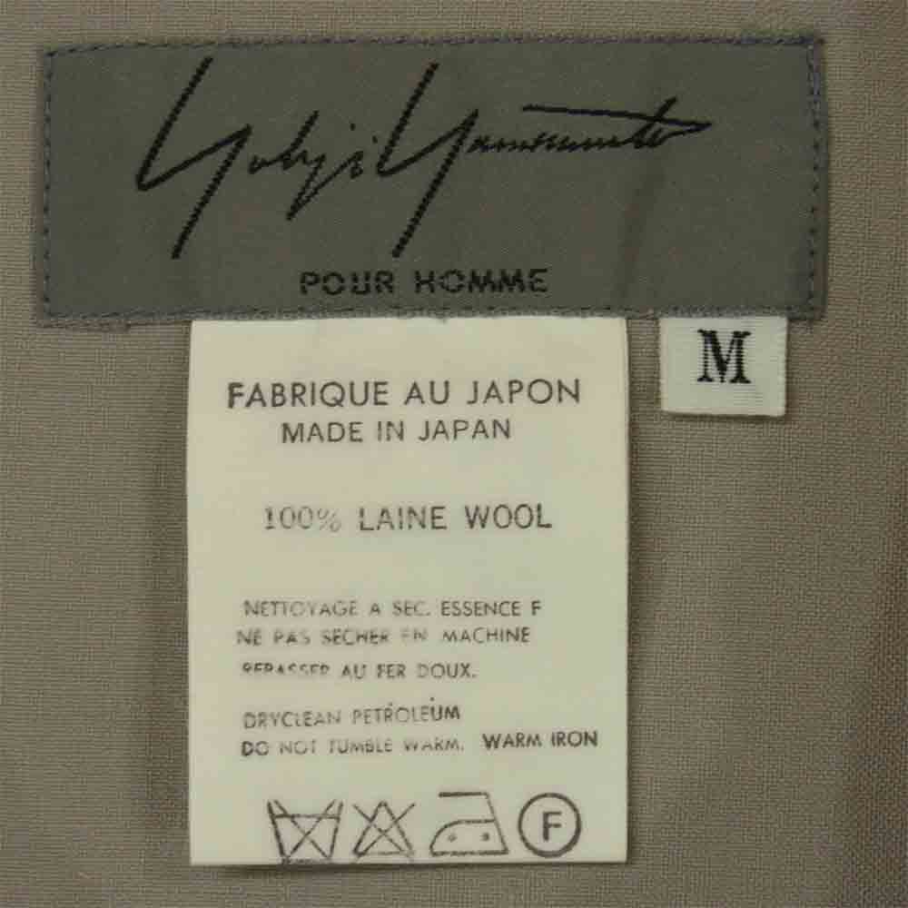 Yohji Yamamoto ヨウジヤマモト POUR HOMME プールオム 91AW ブリジット・バルドー バックプリント ウールシャツ グレー系 M【中古】