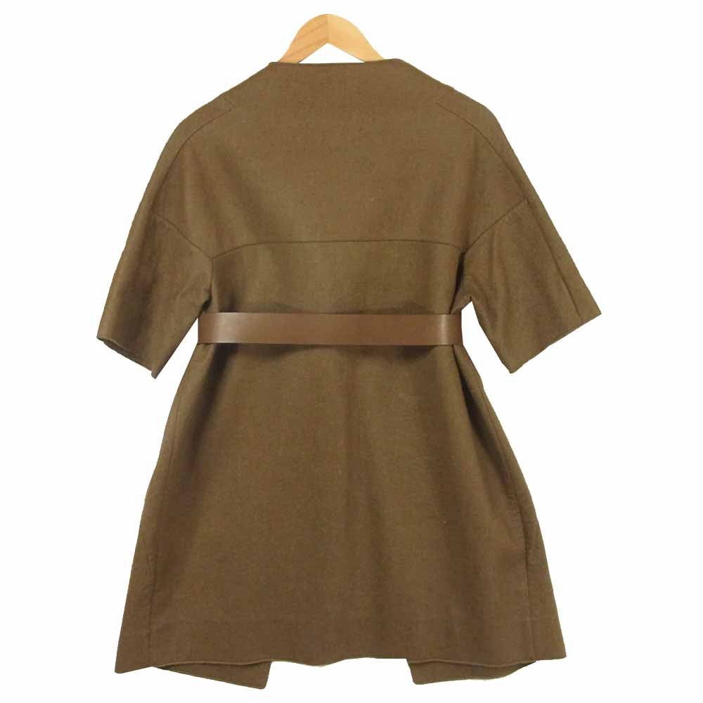 MARNI マルニ YACPMAE22CYOTW252-00M47 国内正規品 ハーフスリーブ ベルテッド ノーカラー コート カーキブラウン系 38【中古】